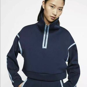 Nike Womens tech pack 1/4-zip fleece training pullover blackened blue BV4061 XL